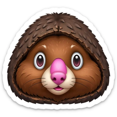 A Mole Coming Out Of A Hole sticker