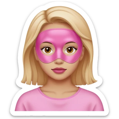girl with a pink skincare mask routine  sticker