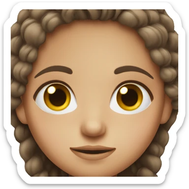 brown haired girl with grey eyes sticker