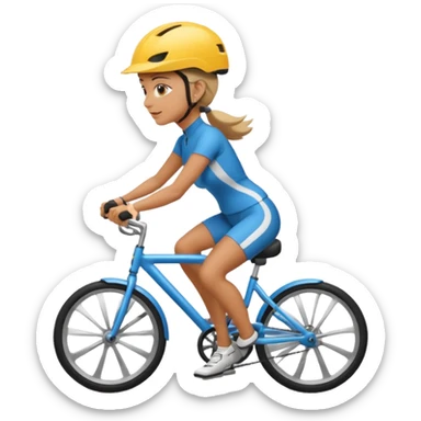 woman riding cycle sticker