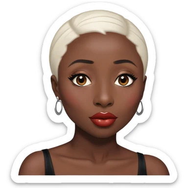 Cynthia erivo black hair Alluring black woman wide nose bald head big glossy lips sticker