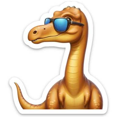 brachiosaurus dinosaur wearing sunglasses sticker