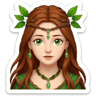 Leaf-necklace druid queen sticker
