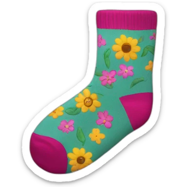 Socks with flowers  sticker
