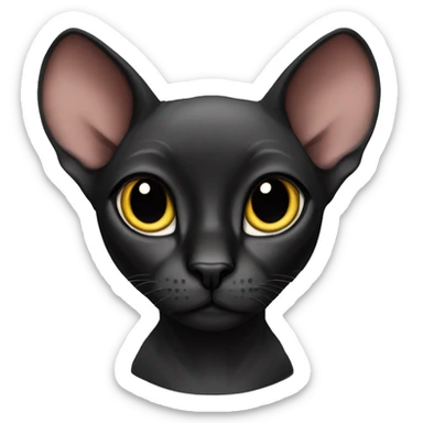 Black sphinx cat in pajama  sticker