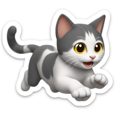Gato tom corriendo sticker