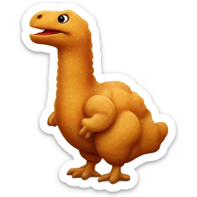 Dinosaur shaped chicken nugget sticker