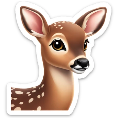 baby deer in front of a sunset sticker