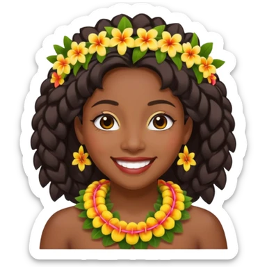 hawaian black woman sticker