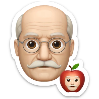 Sigmund Freud: create in exact Apple Memoji style using exact style: apple ios, 3D rendered, with exact words: я промолчу sticker