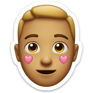 Face with hearts for eyes biting bottom lip sticker