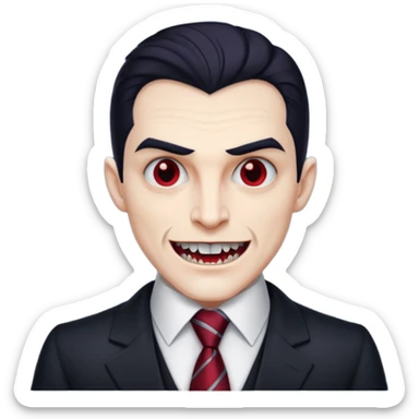 dracula, fang, with tie, business sticker