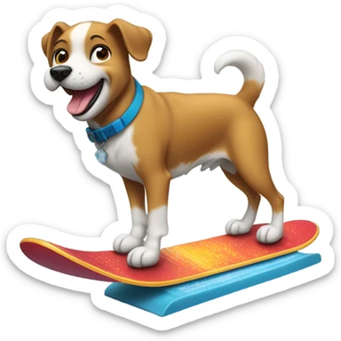 Dog on a snowboard sticker