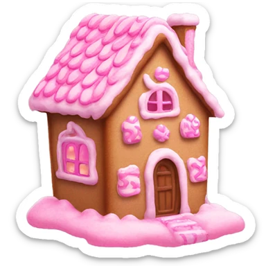 Pink gingerbread house asthetic sticker