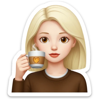 girl drinking coffee sticker