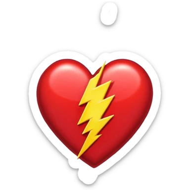 Heart with Grateful Dead 13 point lightning bolt in the middle sticker