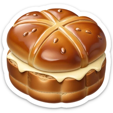 Hot cross bun sticker