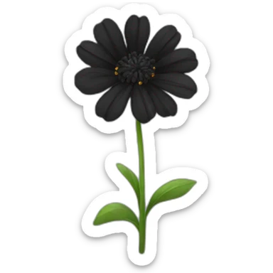 Black flower sticker