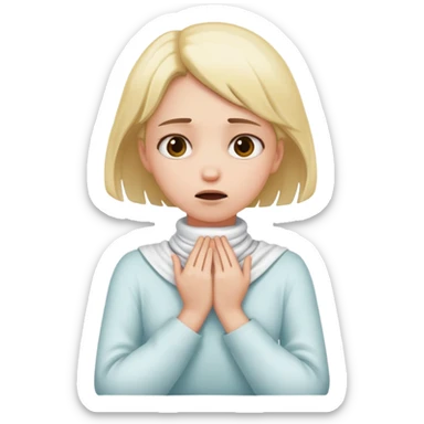 girl with her hands wrapped around her throat faking dying sticker