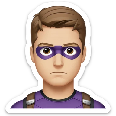 hawkeye clint barton portrait marvel, brown hair from captain america: civil war sticker
