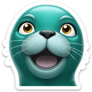 teal seal dizzy confused sticker