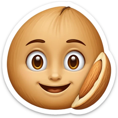 Almond with face sticker