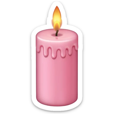 make a candle in girly with light pink tones. sticker