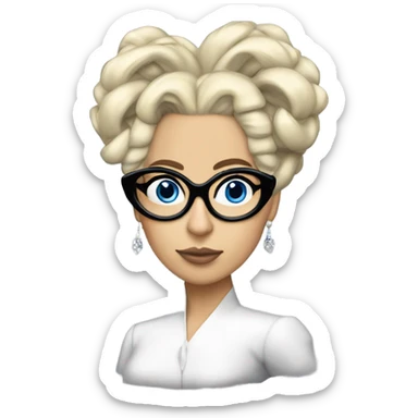 Lady gaga glasses updo blu eyes  sticker