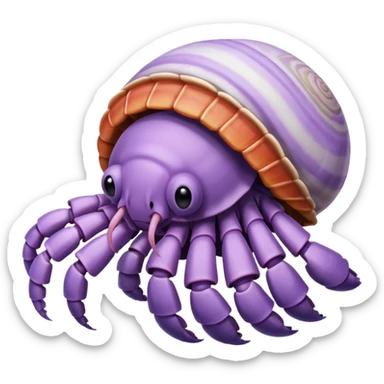 hermit crab should be light violet and the shell should be white with spirals sticker