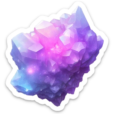 Pastel iridescent nebula crystal cluster sticker