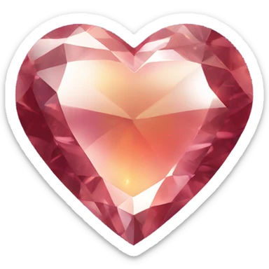 heart gemstone with light shining off it sticker