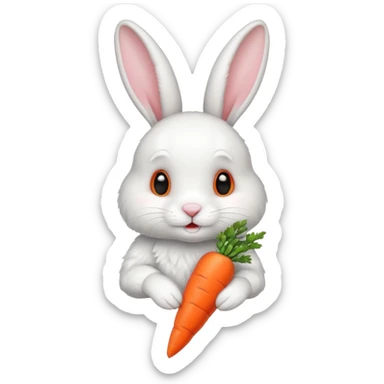 bunny with carrot sticker
