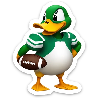Duck with football sticker