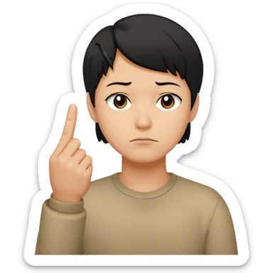 Sad face WITH A middle FINGER sticker