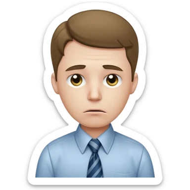 sad office worker sticker