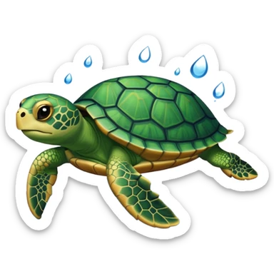 pet turtle in water sticker