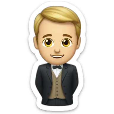 Macron boit du jus de pomme sticker