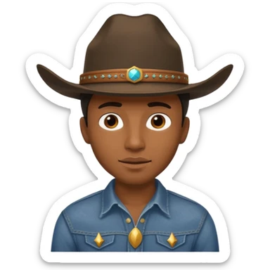 Black man with cowboy hat sticker