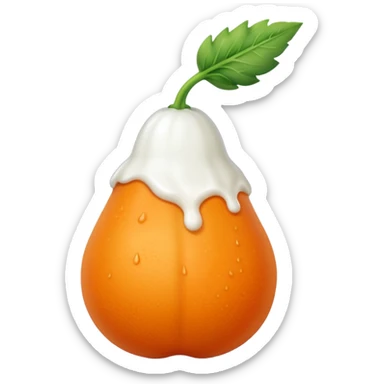 Une carotte avec une goute de lait blanc sticker