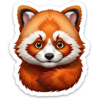 Face of a red panda with avatar the last airbender tattoo on the forehead sticker