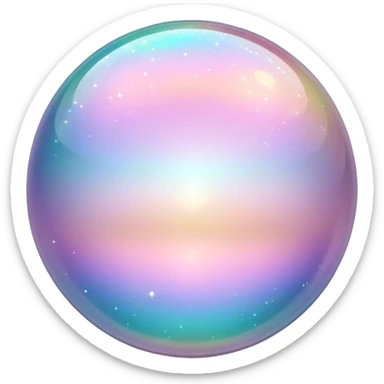 Pastel sparkly glittery iridescent transparent ball sphere orb sticker