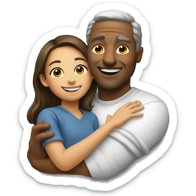 happy moments father and daughter sticker