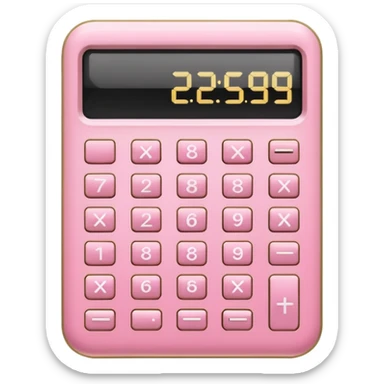 Pastel pink calculator with gold buttons, sleek luxury aesthetic Pastel pink calculator with gold buttons, sleek luxury aesthetic sticker