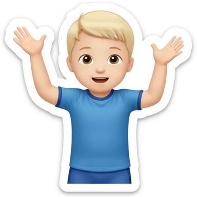 A toddler with a tiny jersey shirt, clapping with adorable enthusiasm jumping sticker