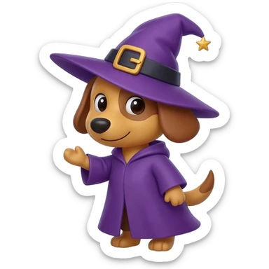 Dog wizard sticker