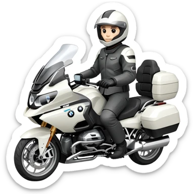 BMW R 1200 RT touring motorcycle with rider sticker