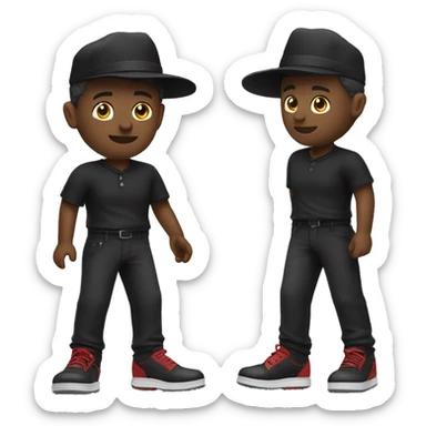 🏌🏾‍♂️ but with a black hat, red shirt, and black pants and shoes sticker