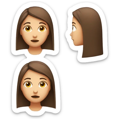 Brown straight hair girl with headache rubbing head sticker