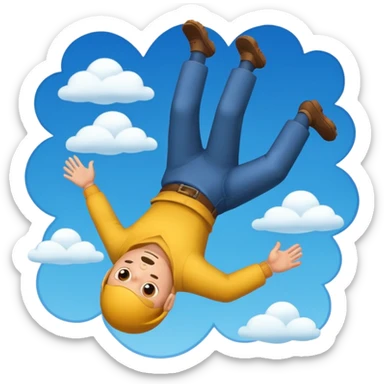 A man falling from the sky sticker