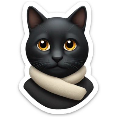 Gato Negro Estilo Invierno sticker